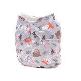 Baby Resusable Cotton Printed Pocket Diapers With 1 Insert | 0-12 Months | Pack of 4