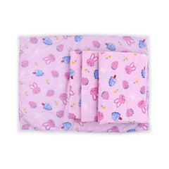 Baby Diaper changing Mat/ Sleeping Mat-4 Sheets| 0- 6 Months | Mixed - Pink