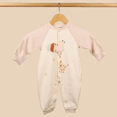 Organic Cotton Full Body Winter Romper for Babies | Soft & Warm Baby Romper | Giraffe | Pack of 1