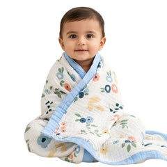 Organic Cotton 6 Layer Muslin Blanket | Super Soft Cotton Kids Blanket | 100X70 CM | 0-12 Months | Pack of 1