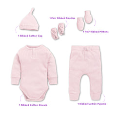 Baby Essential Gift Set | Baby Clothing Gift Combo | New Born Baby Clothing Set | Pack of 5 | Pearl Pink