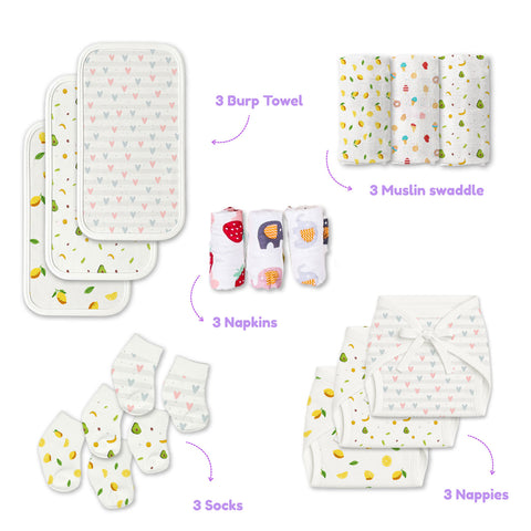 New Born Baby Essentials Gift Combo Box -0-6 Months- 40 Items