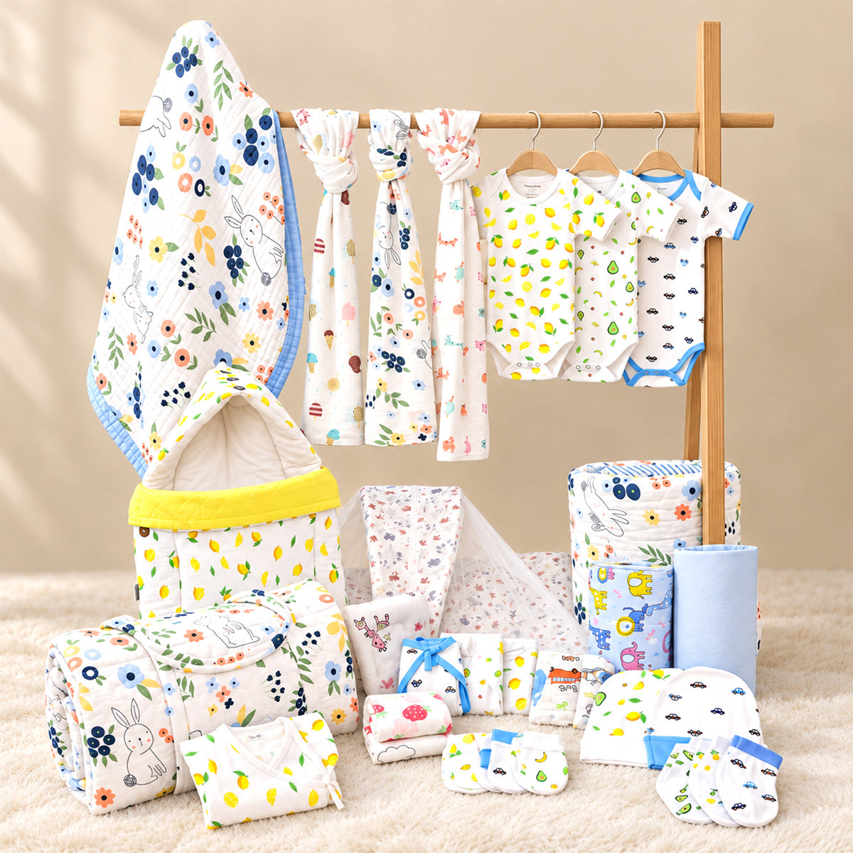 New Born Baby Essentials Gift Combo Box -0-6 Months- 40 Items