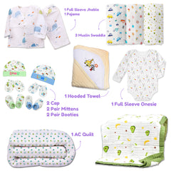 Winter Hospital Kit For Newborn Baby | New Born Baby Essentials Gift Combo | 40 Items | Mixed Design