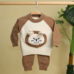 Winter Warm Woollen Full Sleeve Co-ord Sets For Baby | Bunny | Set of 1