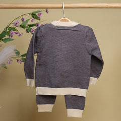 Winter Warm Woollen Full Sleeve Co-ord Sets For Baby | Bear | Set of 1