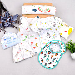Newborn Baby Unisex Cotton essential Combo - Multicolor - 0-6 Months - 9 Items