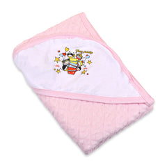 Moms Home New Born Organic Cotton Velcro Swaddle Wrap Gift Set of 9 Items - Pink