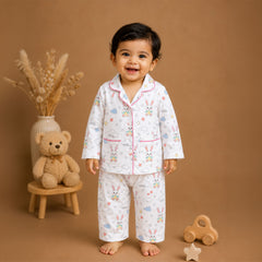 Organic Cotton Kids Night Suit | Full Sleeves Sleepwear | Bunny