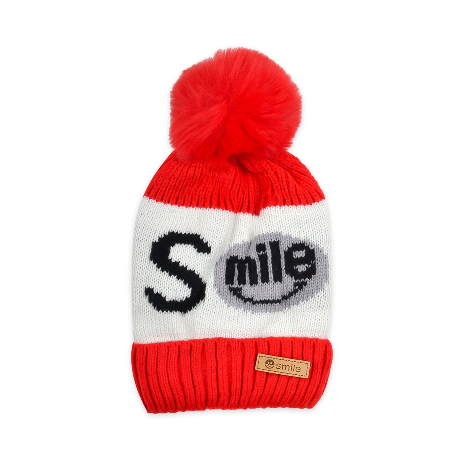 Baby Unisex Woolen Caps | Yellow & Red | Smile | Pack Of 2