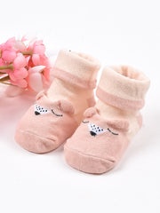 Moms Home Kids Unisex Organic Cotton Ankle-Length Antiskid Bootie Socks, 0-6 Months