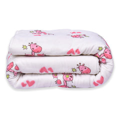 Baby AC Quilt Organic Cotton  - Pink Giraffe - 0-3 Years - 110X120Cms