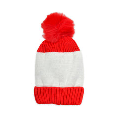 Baby Unisex Woolen Caps | Red & Blue | Smile | Pack Of 2