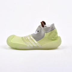 Baby Toddler Sock Shoes Soft Silicone Sole Shoes Breathable Cotton Shoes Anti-Slip for Kids Baby (Green)