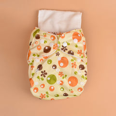 Baby Reusable Cotton Printed Pocket Diapers With 1 Inserts - Pack of 1 Flower