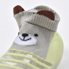 Baby Toddler Sock Shoes Soft Silicone Sole Shoes Breathable Cotton Shoes Anti-Slip for Kids Baby (Green)