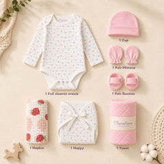 Organic Cotton Baby Essentials Gift Set | Baby Shower Gift Hamper | Baby Clothing Gift Combo | Pack of 7