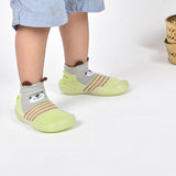 Baby Toddler Sock Shoes Soft Silicone Sole Shoes Breathable Cotton Shoes Anti-Slip for Kids Baby (Green)