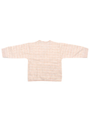 Baby's Warm Unisex Cotton Suit Set- 1Pajama and 1Shirt- Peach Check