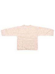 Baby's Warm Unisex Cotton Suit Set- 1Pajama and 1Shirt- Peach Check