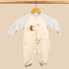 Organic Cotton Full Body Winter Romper for Babies | Soft & Warm Baby Romper | Giraffe | Pack of 1