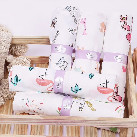 Baby Muslin Swaddle -100x100 cm - Pack of 5 - Animal