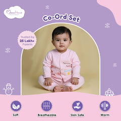 Winter Warm Full Sleeve Co-ord Sets For Baby | Cotton Baby Clothing Set | Cute Cat | Set of 1