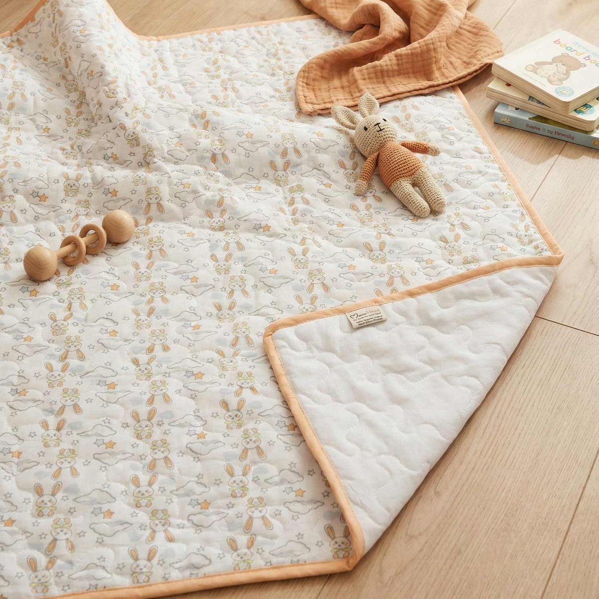Organic Muslin Baby Play Mat | Soft Cotton Baby Floor Mat for Newborns & Toddlers | Washable & Skin-Friendly Playmat | 100x100 CM