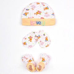 New Born Baby  Cap Mitten Booties Set ?  Gentle to Baby Delicate Skin - 3 sets