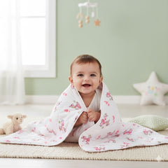 Baby AC Quilt Organic Cotton  - Pink Giraffe - 0-3 Years - 100X120Cms