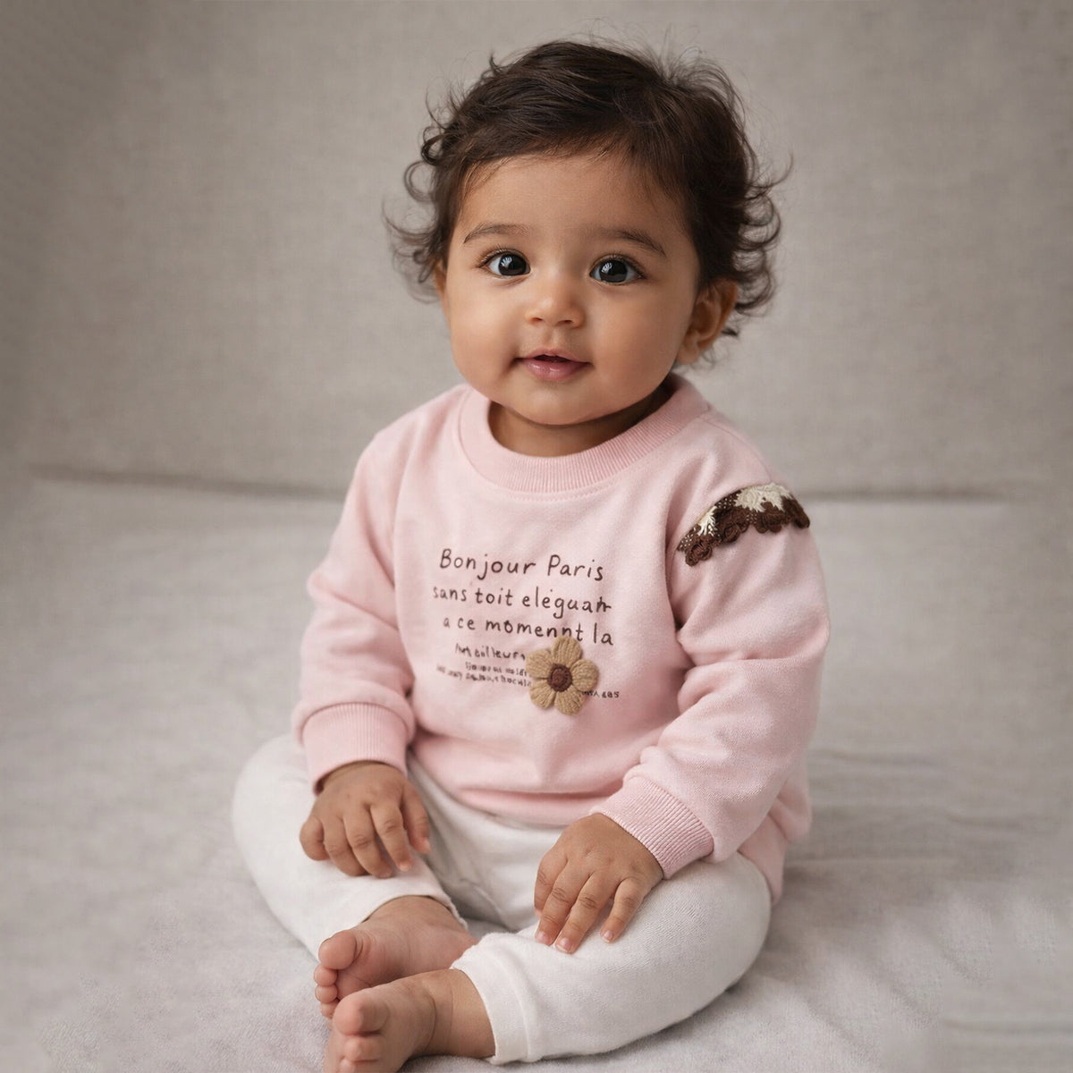 Winter Warm Woollen Full Sleeve Sweater For Baby | Flower| Pack of 1