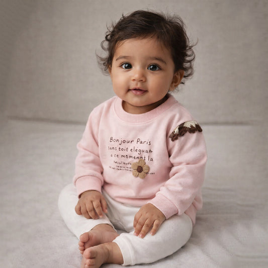 Winter Warm Woollen Full Sleeve Sweater For Baby | Flower| Pack of 1