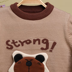 Winter Warm Woollen Full Sleeve Co-ord Sets For Baby | Bear | Set of 1