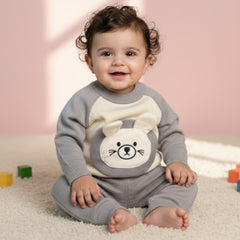 Winter Warm Woollen Full Sleeve Co-ord Sets For Baby | Bunny | Set of 1