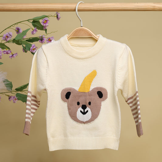 Winter Warm Woollen Full Sleeve Sweater For Baby | Bear | Pack of 1