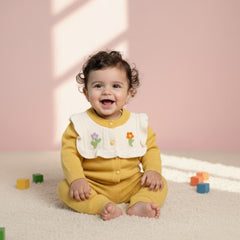 Winter Warm Woollen Full Sleeve Co-ord Sets For Baby | Flower | Set of 1