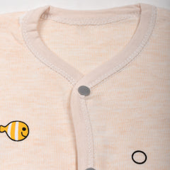 Baby's Warm Unisex Cotton Suit Set - 1 Pajama and 1 Shirt - Peach