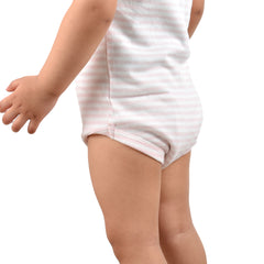 Baby Organic Cotton Onesie | Pink Stripe  | 6-12 Months | Pack of 1