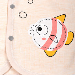 Baby's Warm Unisex Cotton Suit Set - 1 Pajama and 1 Shirt - Peach