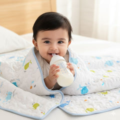 Ac Quilt Blanket cum Bedspread | 0-3 Years | 100X120 cm | Machine Washable | Blue Whale