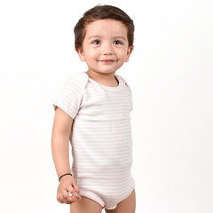 Baby Organic Cotton Onesie | Pink Stripe  | 6-12 Months | Pack of 1