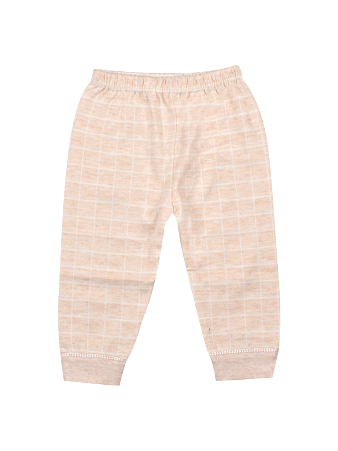 Baby's Warm Unisex Cotton Suit Set- 1Pajama and 1Shirt- Peach Check