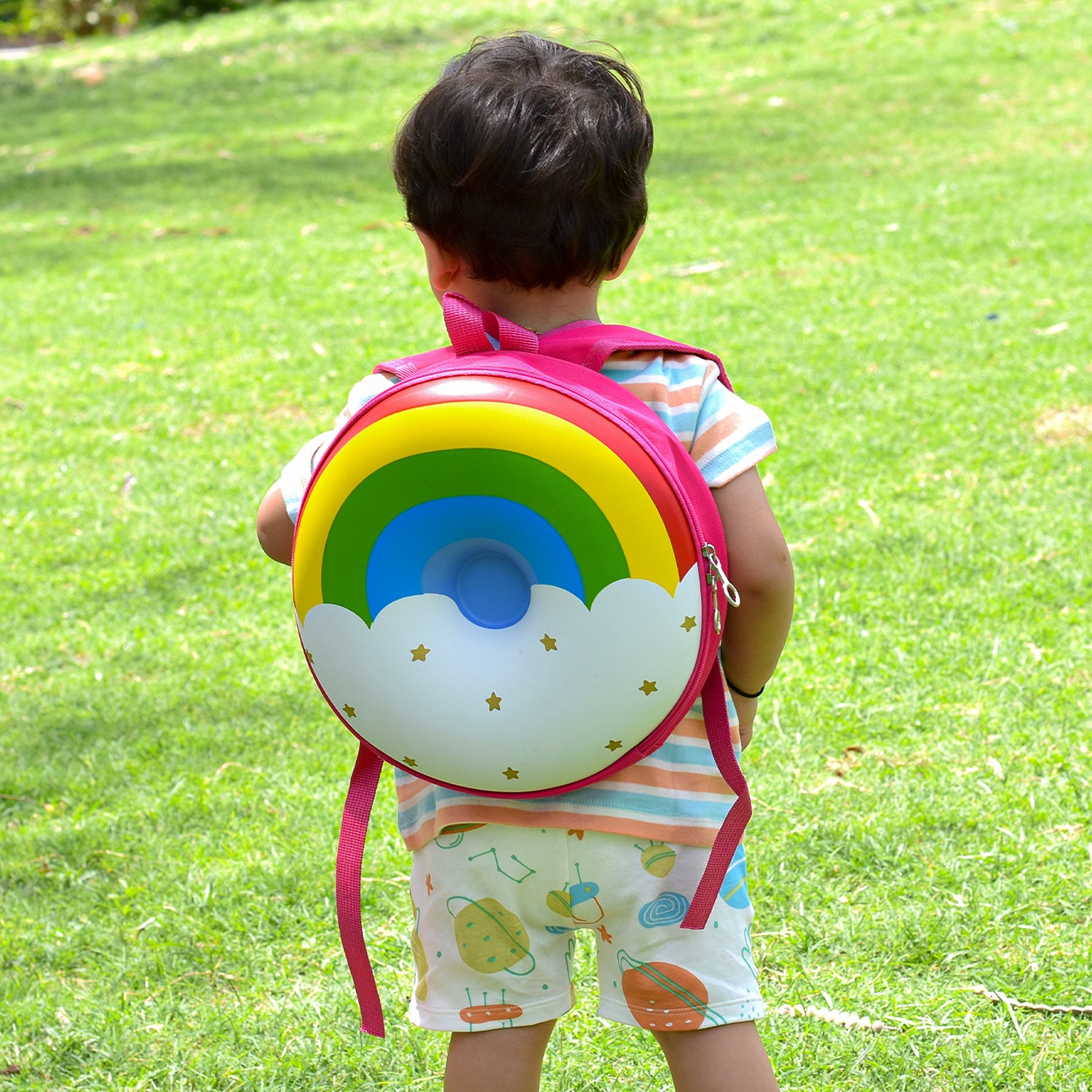 Kids School Bags Rainbow 3D Style Children Backpacks (Pink) – Moms