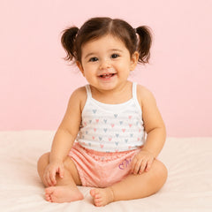 Girl Summer Outfit Set | Organic Cotton Sleeveless Top & Shorts For Toddlers | 1-4 Years