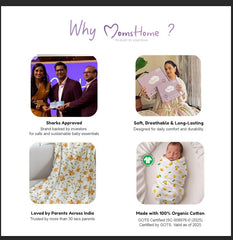 Organic Cotton Newborn Baby Clothing Set | Baby Shower Gift Hamper | Kimono Top, Pyjama & Cap Set | 0-6 Months | Pack of 3