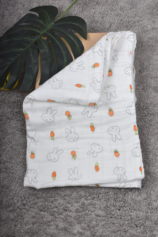 Moms Home Baby Super Soft Absorbent Muslin 6 Layer Towel | 60x120 CM | Pack of 1