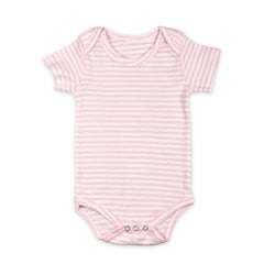 Moms Home Baby Soft Organic cotton Unisex  Onesie Pack of 2 - Blue Stripped & Pink Stripped - 0-3 Months