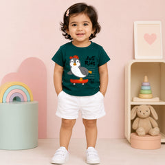 Organic Cotton Baby Half Sleeve T-Shirts for Boys & Girls | Printed Round Neck Summer Wear T-Shirt for Baby Boys & Girls | Comfortable Infant Baby Wear & Toddler Clothing | Pack of 1