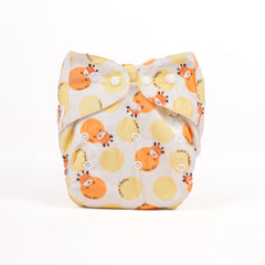 Baby Reusable Cotton Printed Pocket Diapers With 1 Inserts - Pack of 1 Yellow Sheep