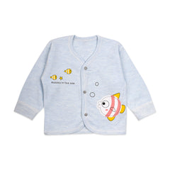 Baby's Warm Unisex Cotton Suit Set - 1 Pajama and 1 Shirt - Blue